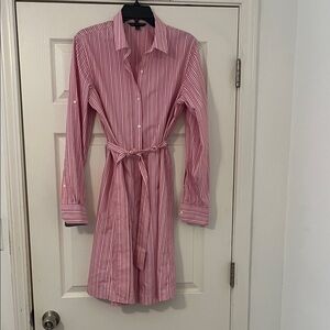 Brooks Brothers Pink Striped Long Sleeve Dress